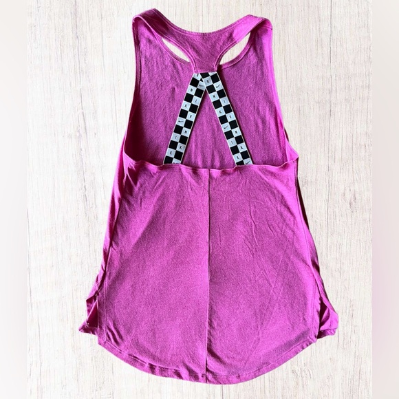 Nike Checkered Hot‎ Pink Workout Top Standard Fit Women Size XS - Picture 2 of 8